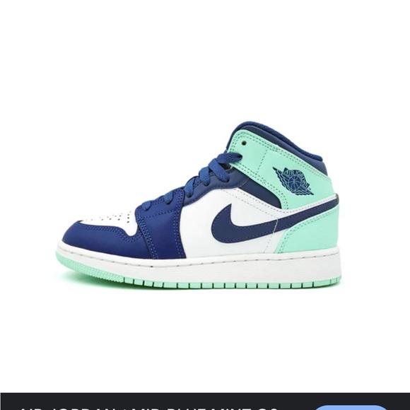 Jordan Youth Air Mid 1 Blue/Mint size 3 youth . - Picture 8 of 8